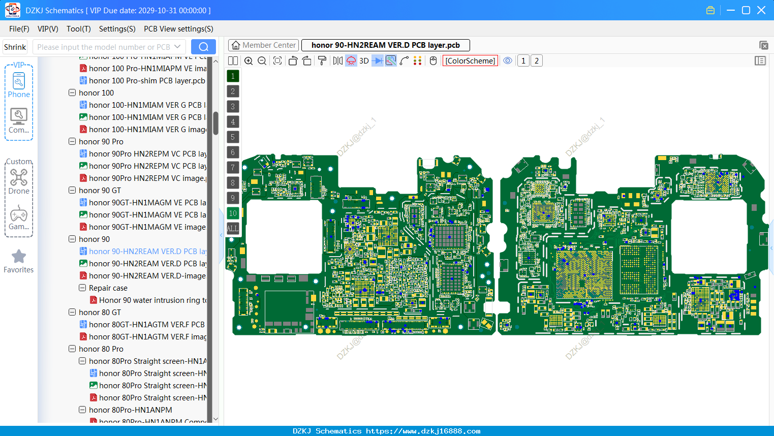 Honor 90-HN2REAM VER.D PCB Layer